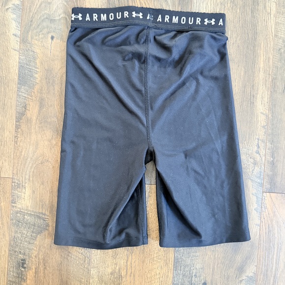 Under Armour Women's HeatGear Compression Shorts xs black workout gym shorts - Picture 2 of 6